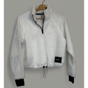 NWT Calvin Klein Performance quarter-zip fleece size S in white, so soft
